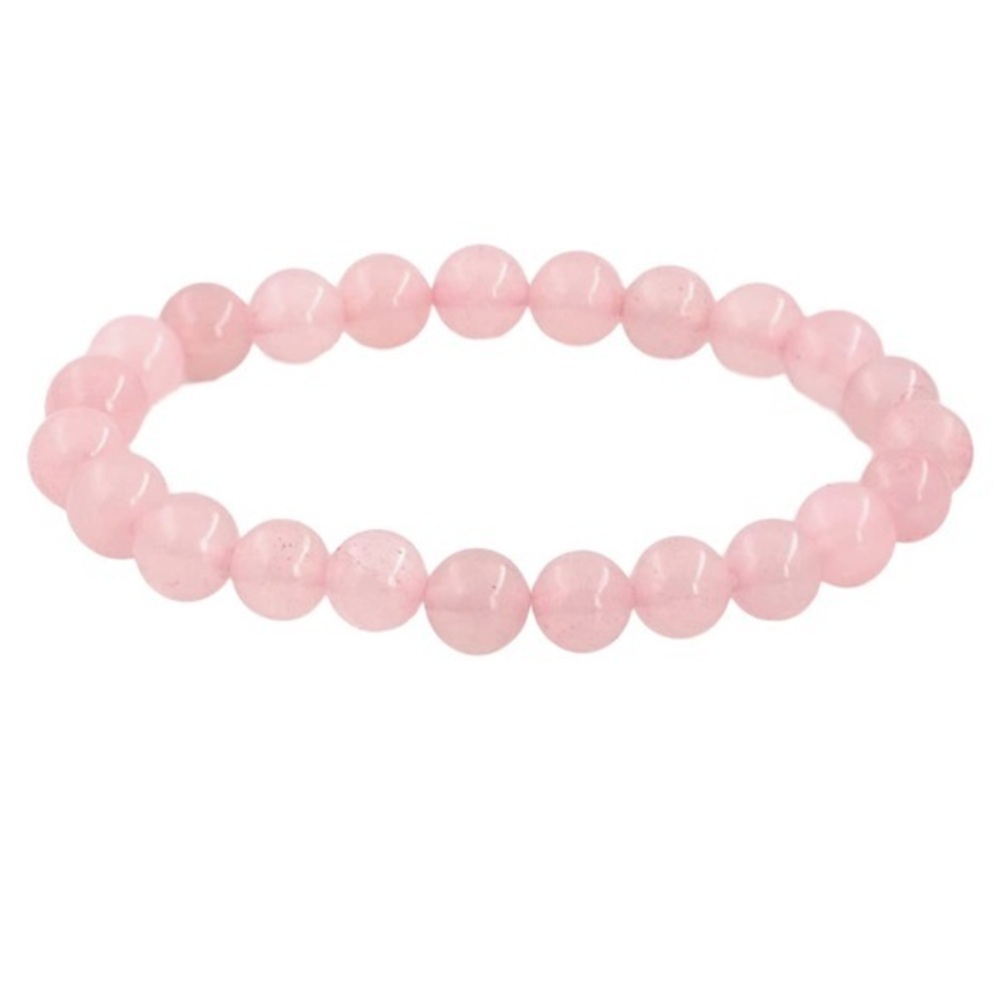 Natural Rose Quartz 8mm 7.5” Crystal Healing Stretch Bracelet NEW